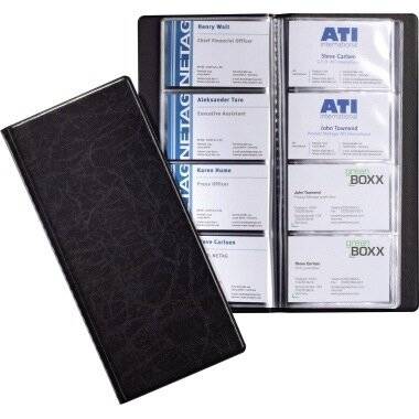DURABLE Visitenkartenalbum VISIFIX 24020 Karten Kunststoff schwarz 48 Hüllen