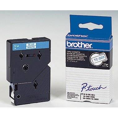 Brother P-touch Schriftband TC-203 12mm x 7,7m blau/weiß