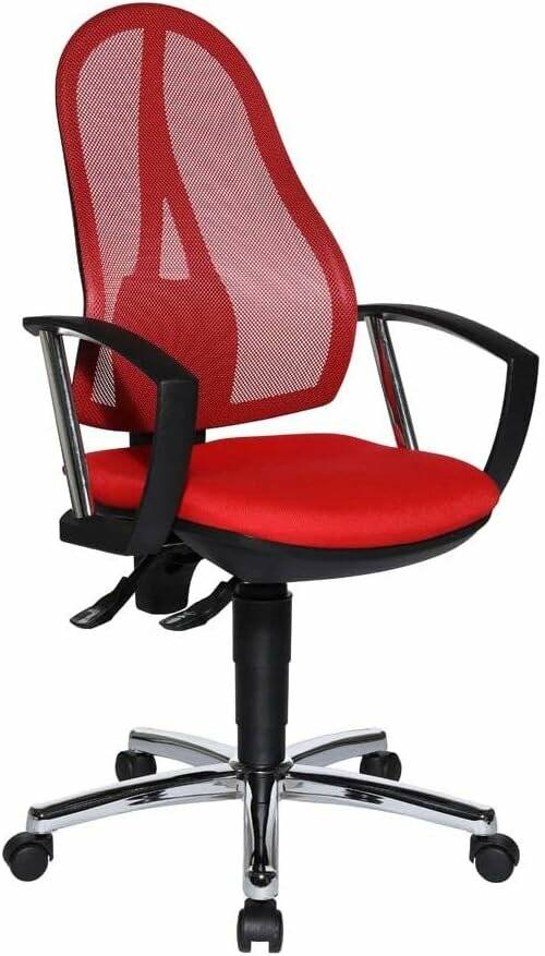 Topstar Bürostuhl Open Point P Plus, OP79A G21 rot, chrom Stoff
