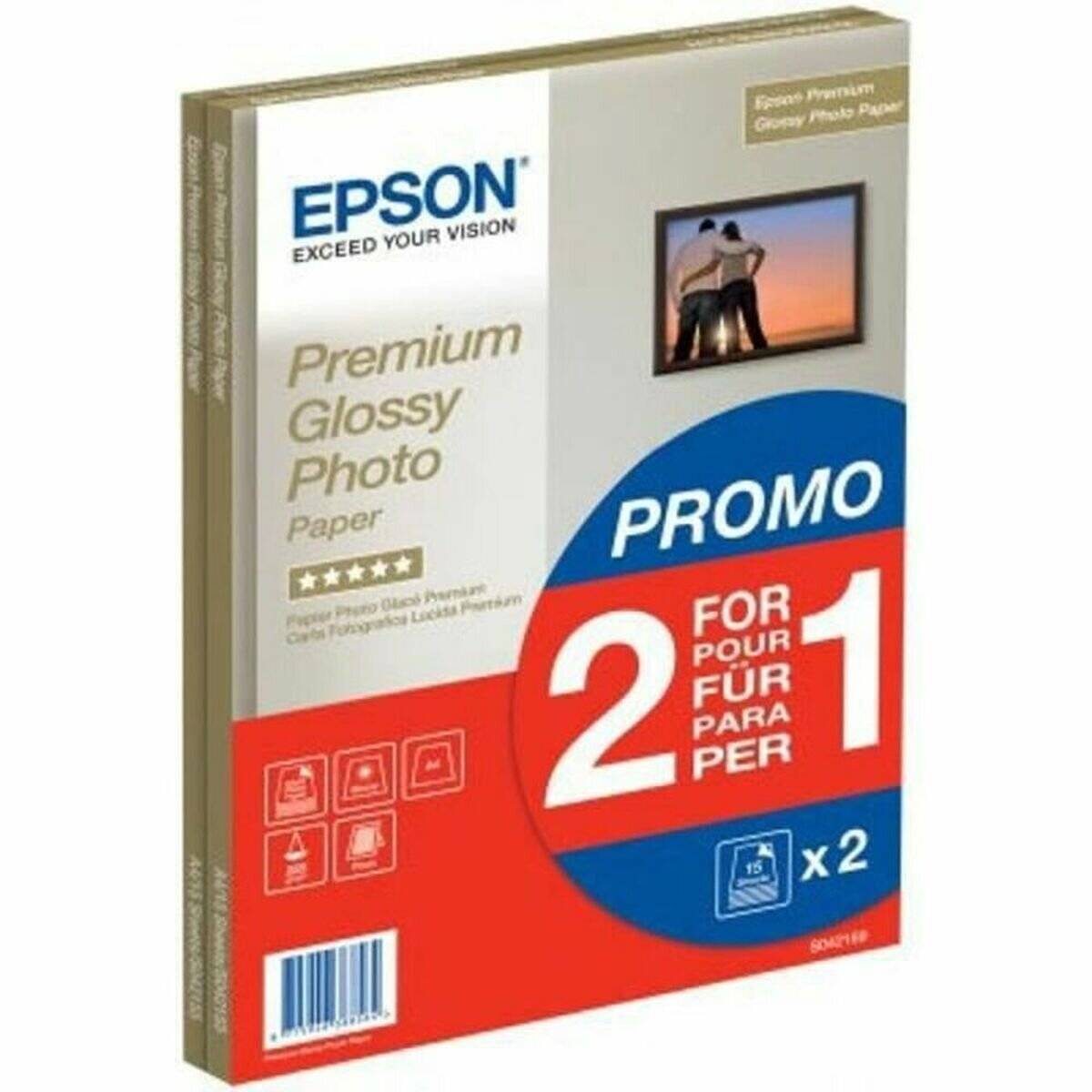 EPSON Fotopapier S042169 DIN A4 glänzend 255 g/qm 2x 15 Blatt