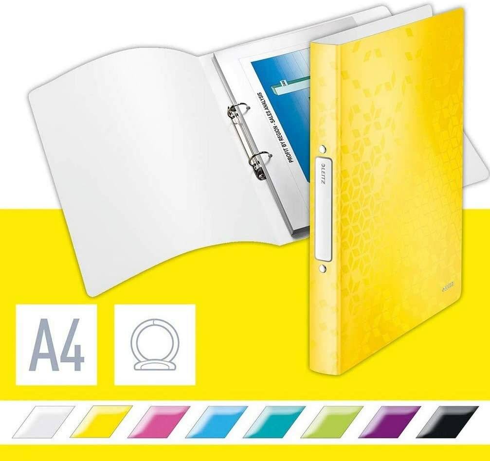 LEITZ WOW Ringbuch 2-Ringe gelb 3,2 cm DIN A4