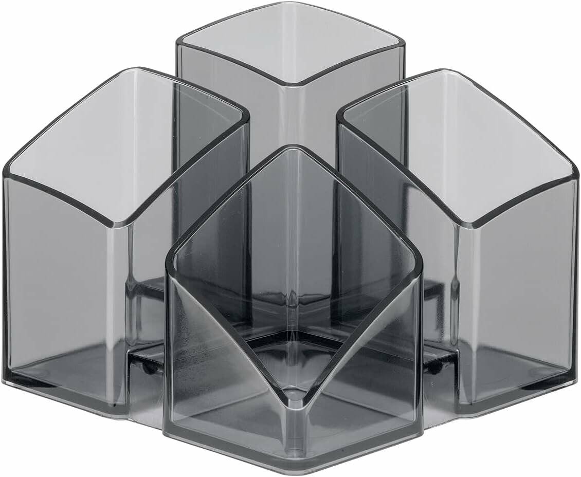 HAN Stiftehalter SCALA grau-transparent Polystyrol 4 Fächer 12,5 x 12,5 x 10,0 cm
