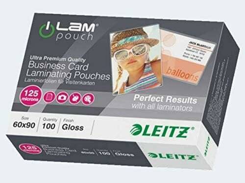 100 LEITZ Laminierfolien glänzend für Visitenkartenformat 125 micron