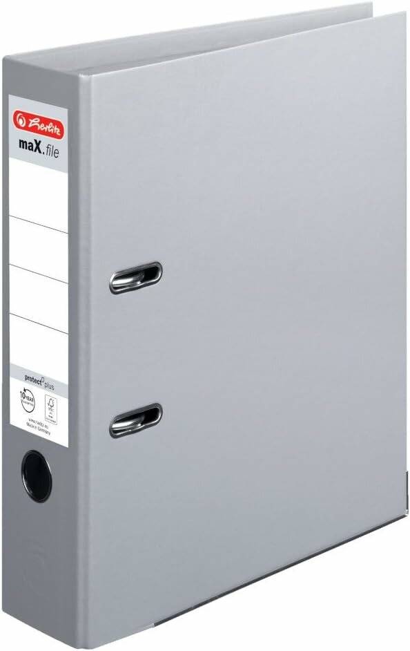 herlitz maX.file protect plus Ordner grau Kunststoff 8,0 cm DIN A4