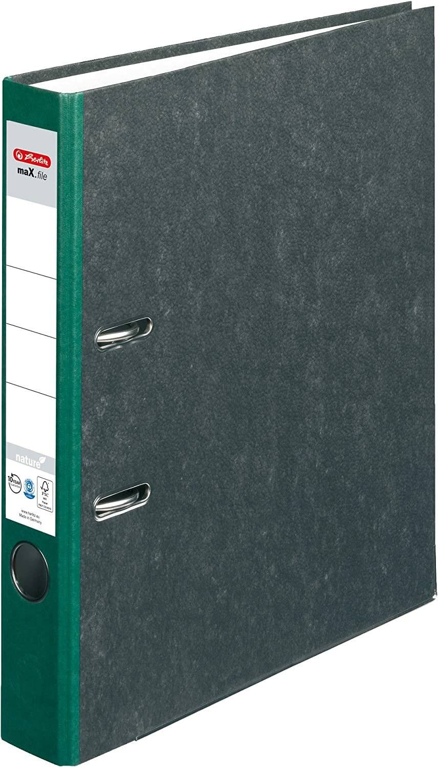 herlitz maX.file nature Ordner grün marmoriert Karton 5,0 cm DIN A4