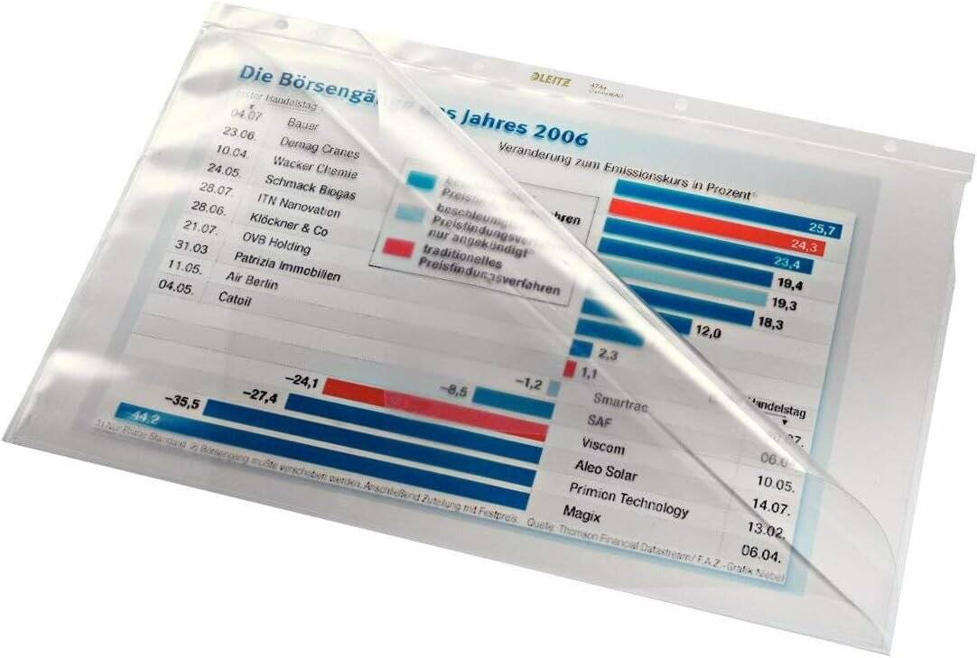 100 LEITZ Prospekthüllen 4744 DIN A4 glasklar glatt 0,08 mm