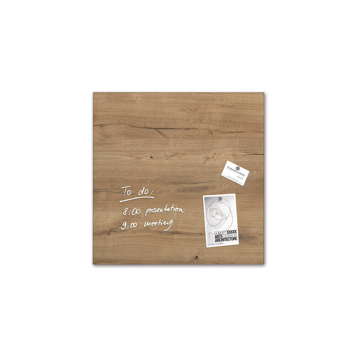 SIGEL Glas-Magnettafel artverum® 48,0 x 48,0 cm Natural Wood