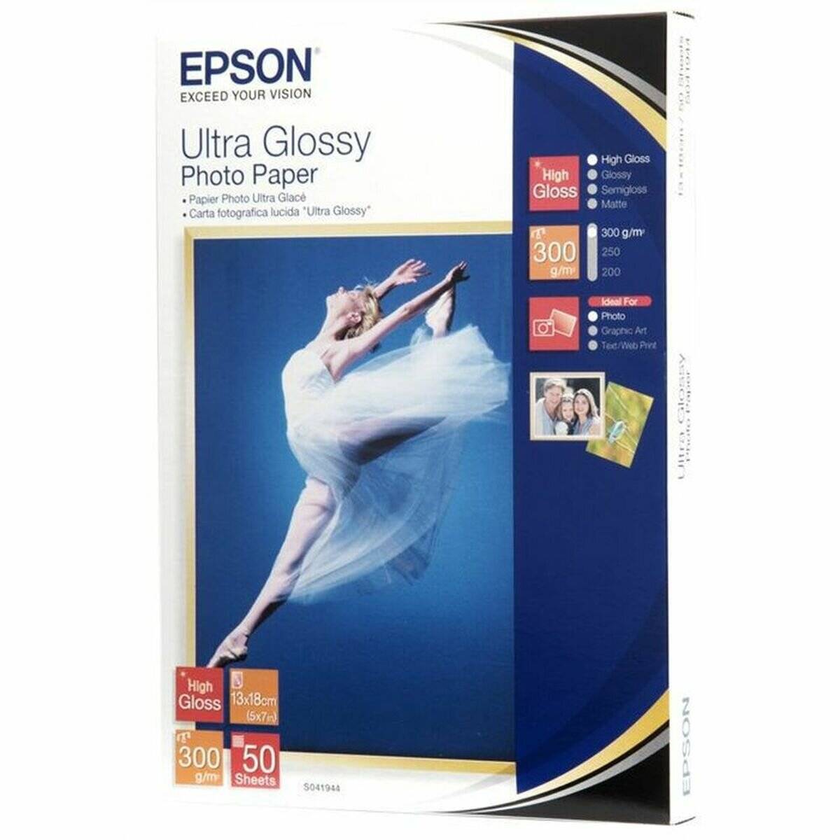EPSON Fotopapier S041944 13,0 x 18,0 cm hochglänzend 300 g/qm 50 Blatt
