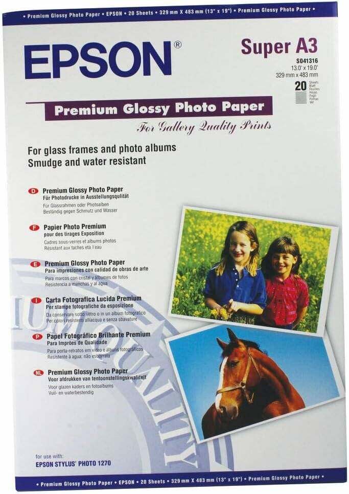 EPSON Fotopapier S041316 DIN A3+ hochglänzend 250 g/qm 20 Blatt