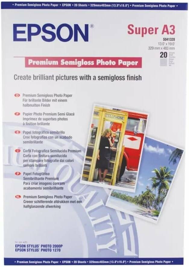 EPSON Fotopapier S041328 DIN A3+ seidenmatt 250 g/qm 20 Blatt