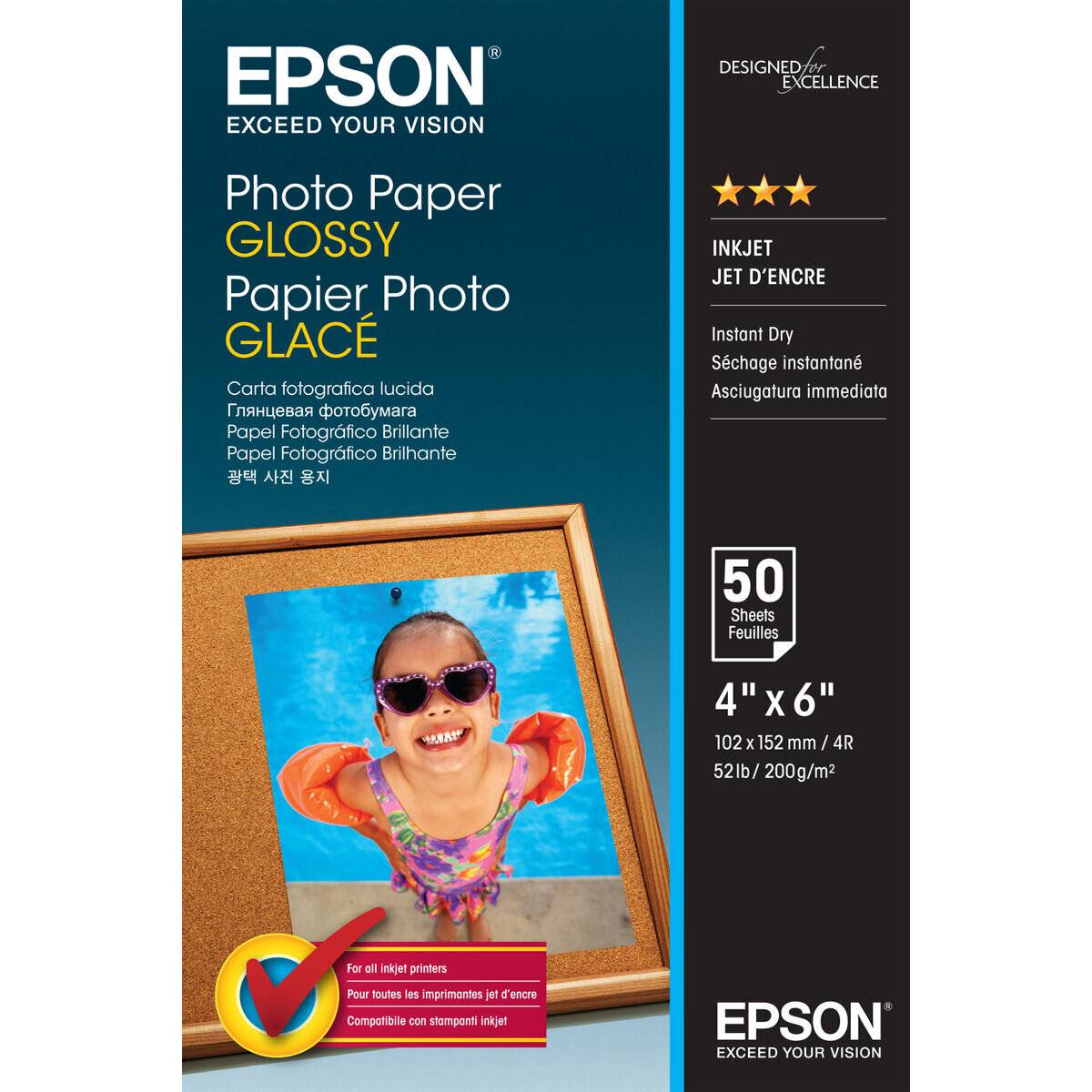 EPSON Fotopapier S042547 10,0 x 15,0 cm glänzend 200 g/qm 50 Blatt