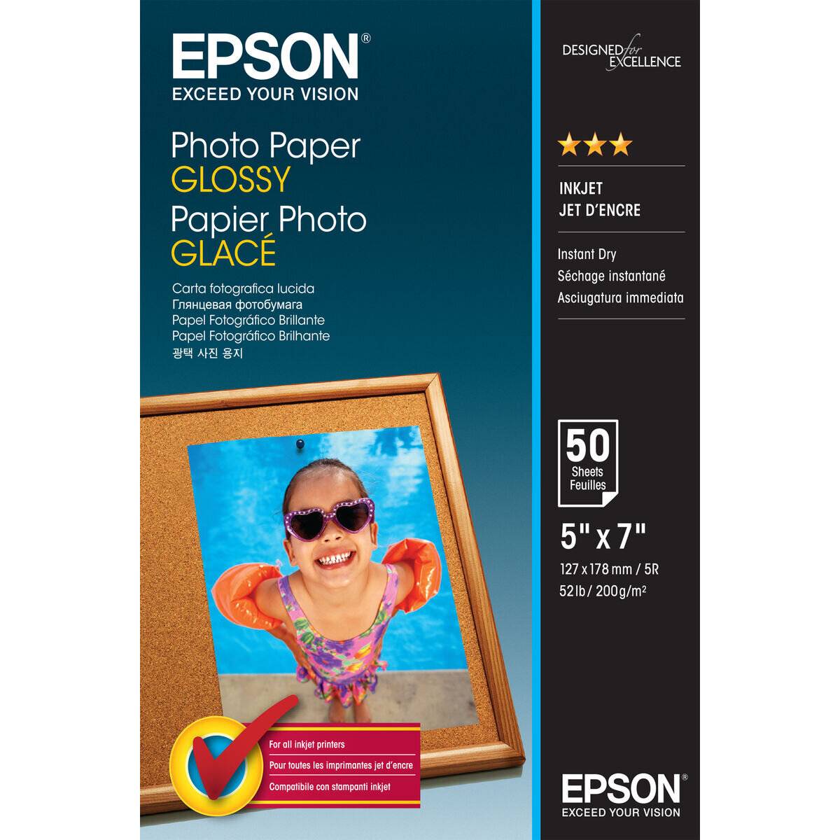 EPSON Fotopapier S042545 13,0 x 18,0 cm glänzend 200 g/qm 50 Blatt