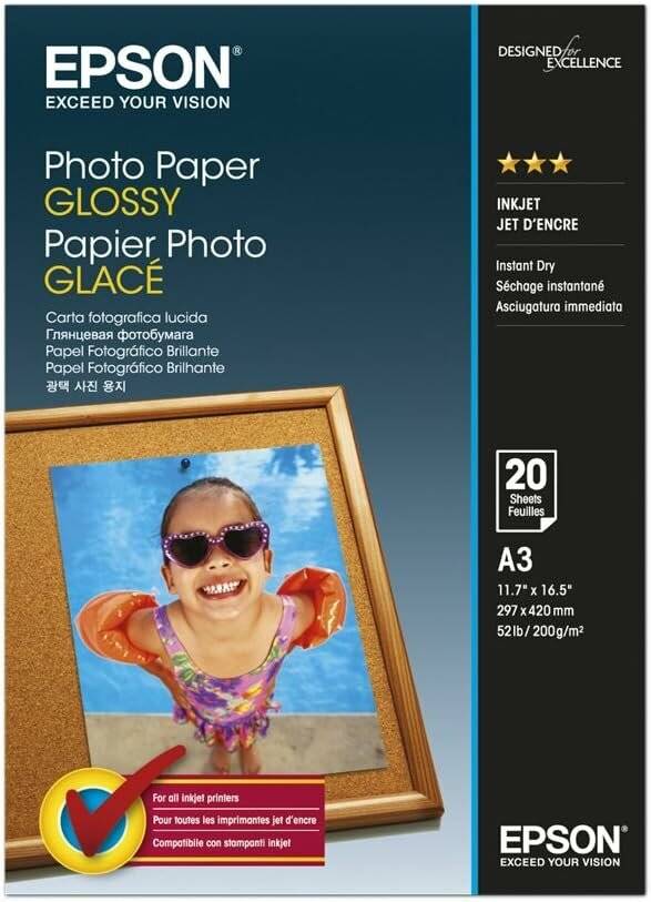 EPSON Fotopapier S042536 DIN A3 glänzend 200 g/qm 20 Blatt