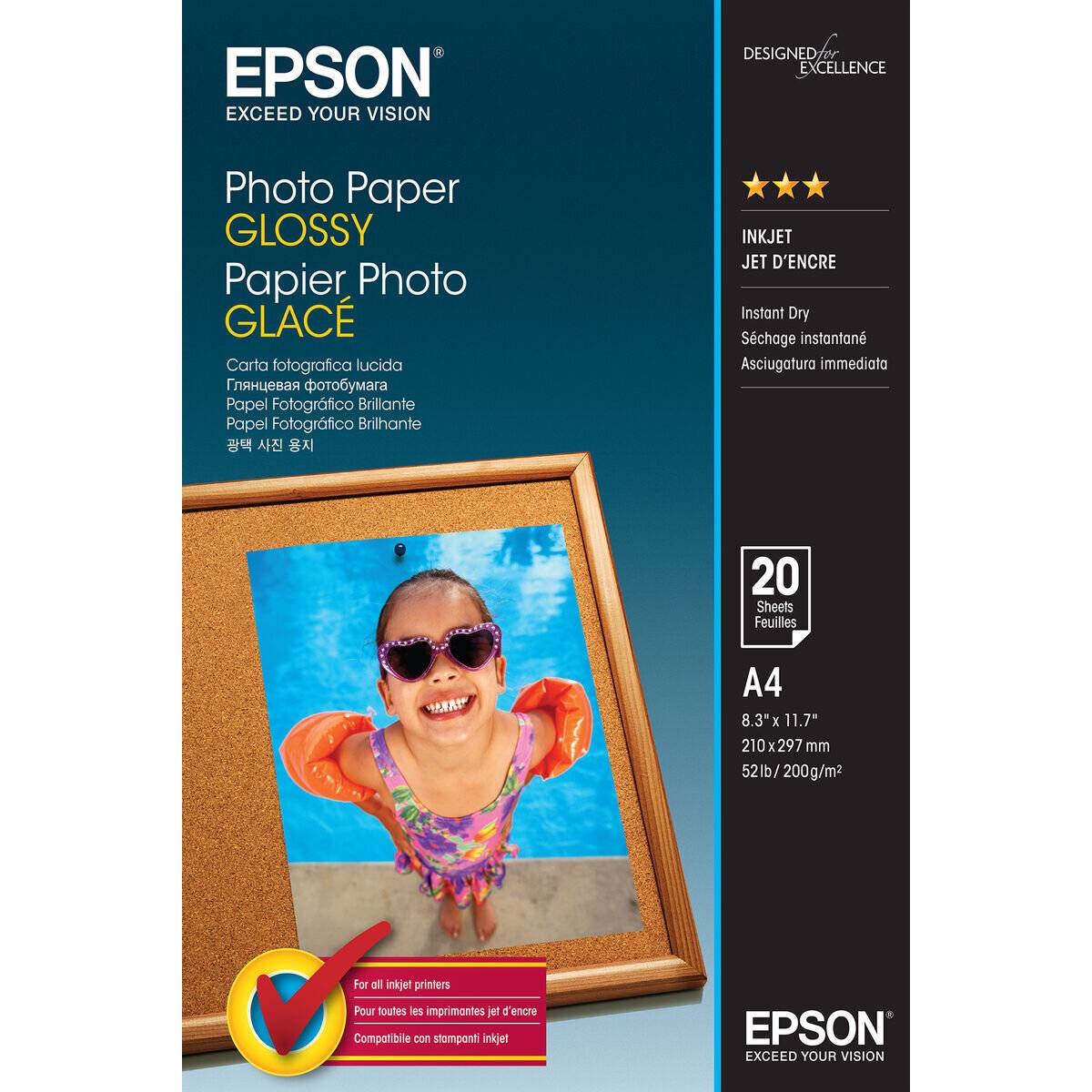 EPSON Fotopapier S042538 DIN A4 glänzend 200 g/qm 20 Blatt