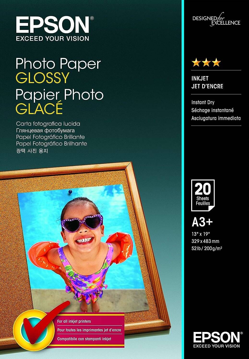 EPSON Fotopapier S042535 DIN A3+ glänzend 200 g/qm 20 Blatt