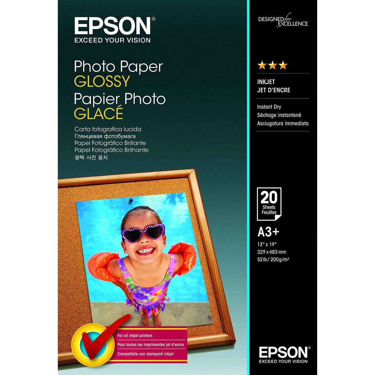 EPSON Fotopapier S042535 DIN A3+ glänzend 200 g/qm 20 Blatt