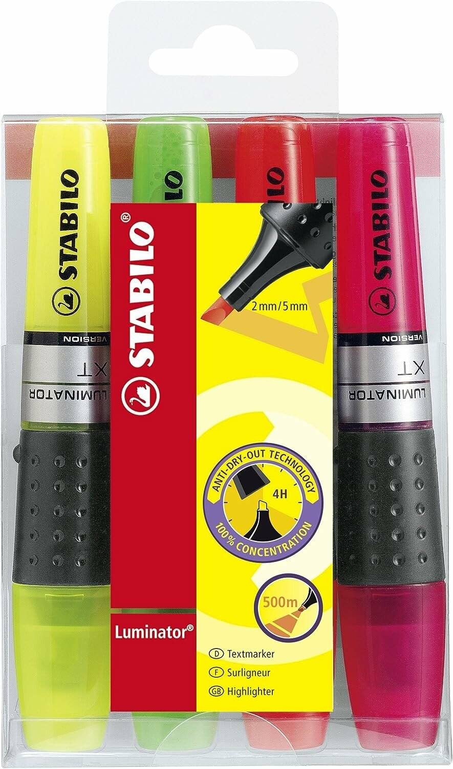 4 STABILO LUMINATOR Textmarker farbsortiert