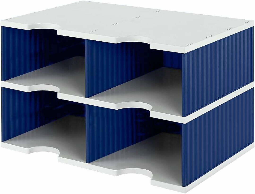styro Sortierstation Styrodoc Jumbo Grundeinheit grau/blau mit 4 Fächer