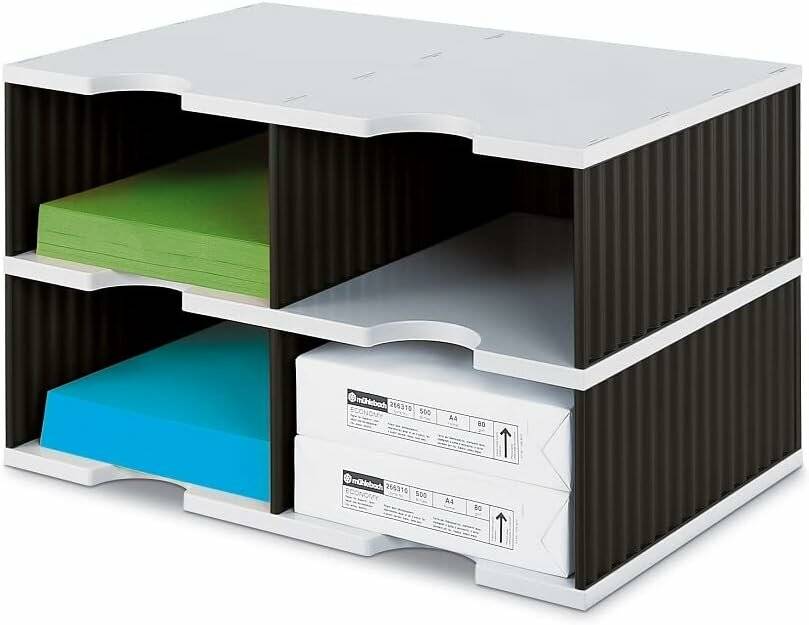 styro Sortierstation Styrodoc Jumbo Grundeinheit grau/schwarz mit 4 Fächer