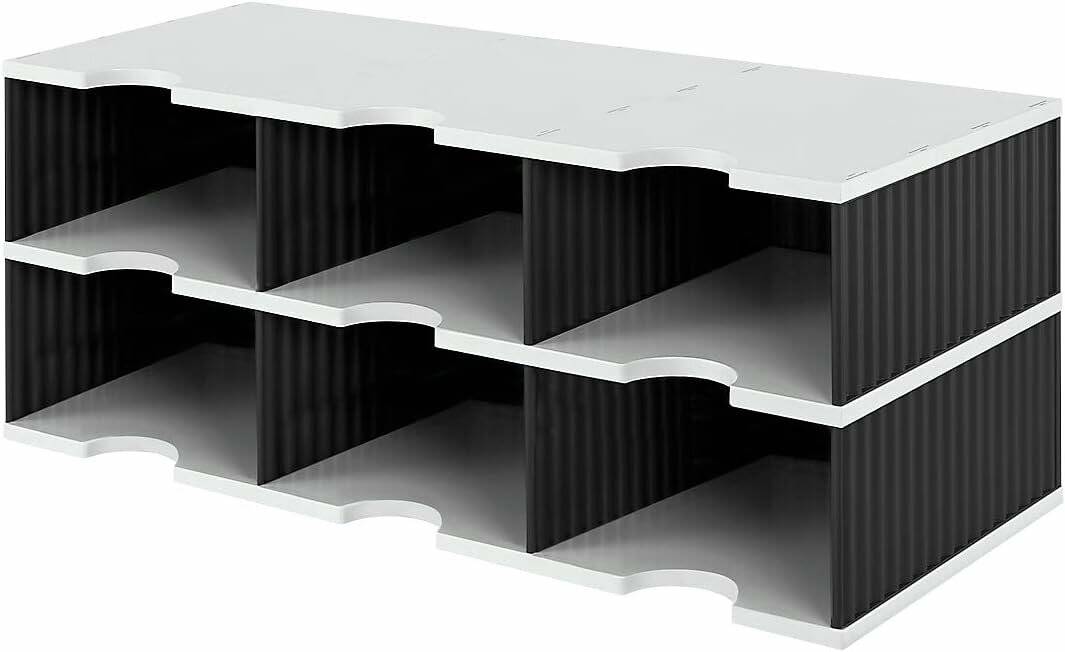 styro Sortierstation Styrodoc Jumbo Grundeinheit grau/schwarz mit 6 Fächer