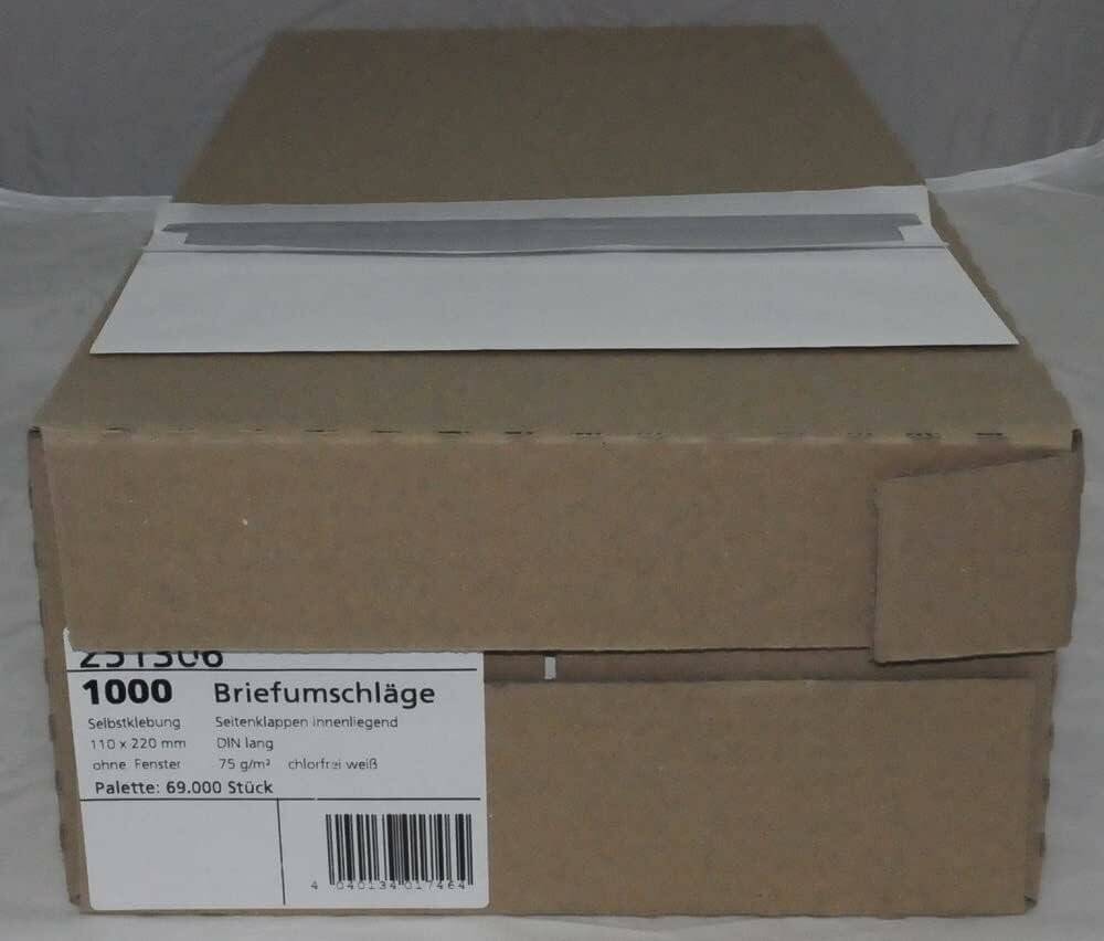 MAILmedia Briefumschläge DIN lang ohne Fenster weiß 1.000 St.