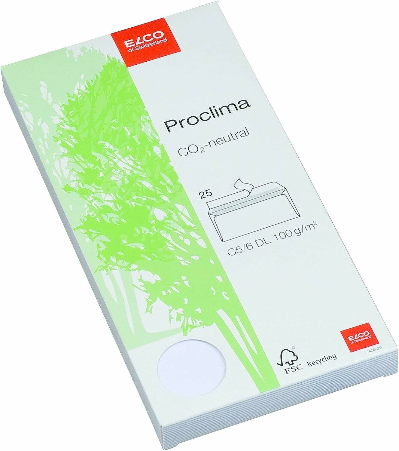 ELCO Briefumschläge Proclima DIN lang ohne Fenster weiß 25 St.