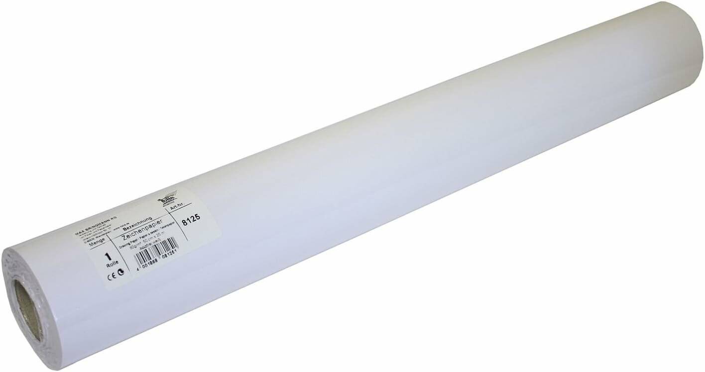 folia Skizzenrolle 80 g/qm, 50,0 cm x 25,0 m