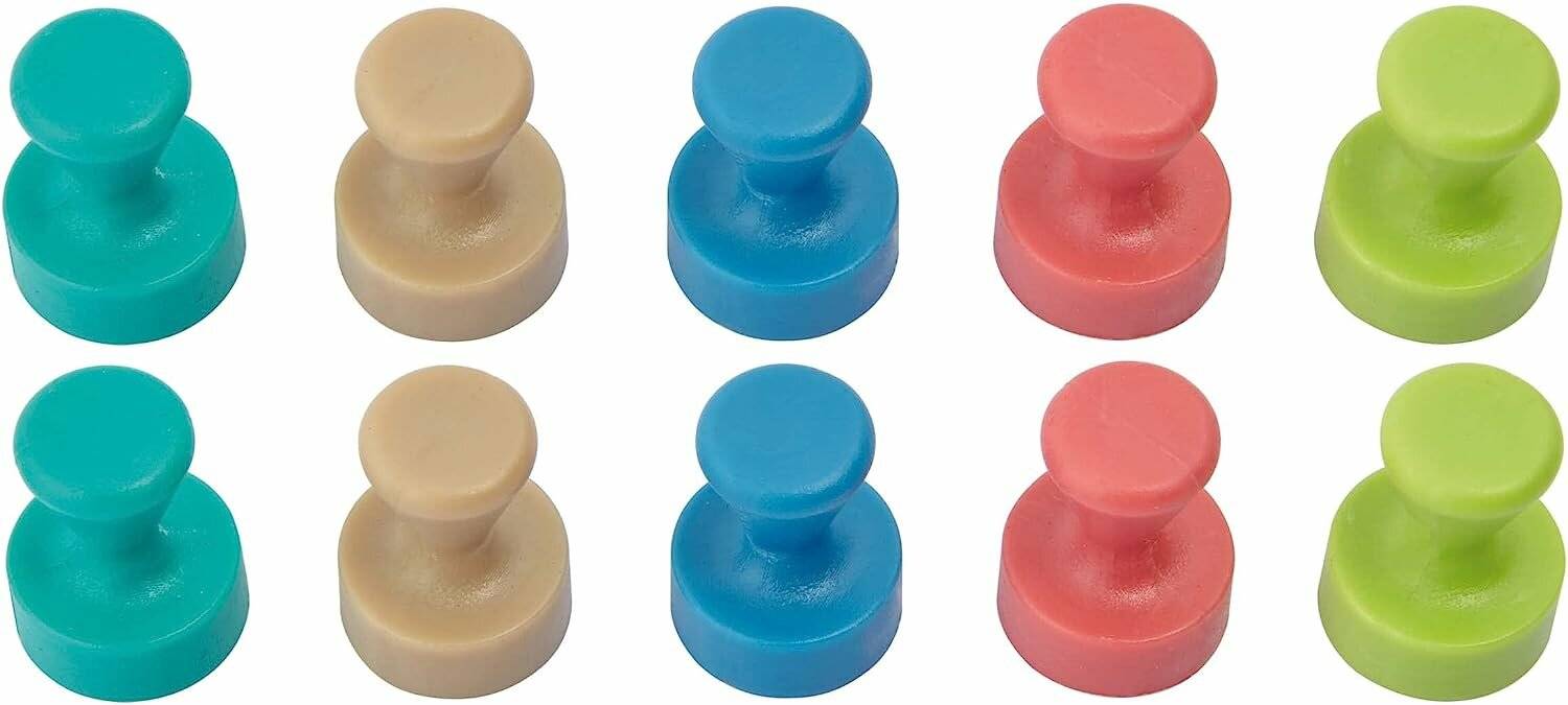 10 MAUL Kegelmagnete farbsortiert &Oslash 1,2 x 1,6 cm