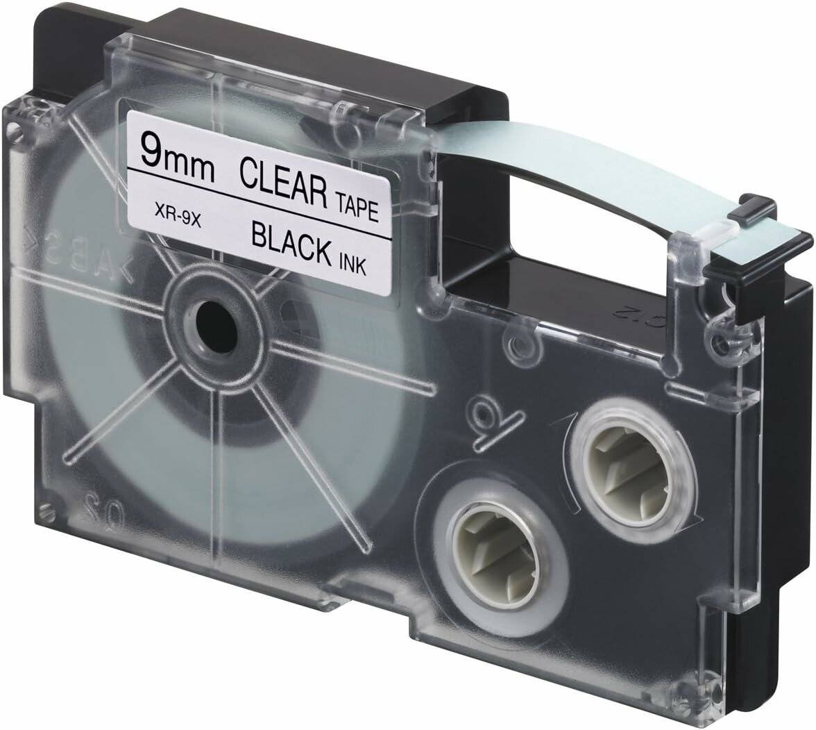 CASIO Schriftband XR-9X XR-9X1, 9 mm schwarz auf transparent