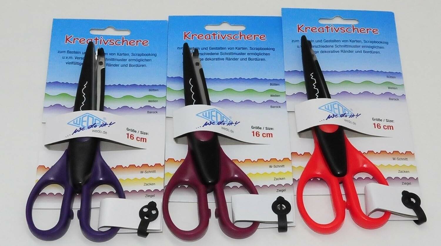 WEDO Bastelscheren-Set Barock-/Ziegel-/W-Schnitt