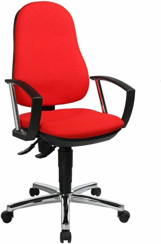 Topstar Bürostuhl Support® P Deluxe, 8179AG21 rot, chrom Stoff