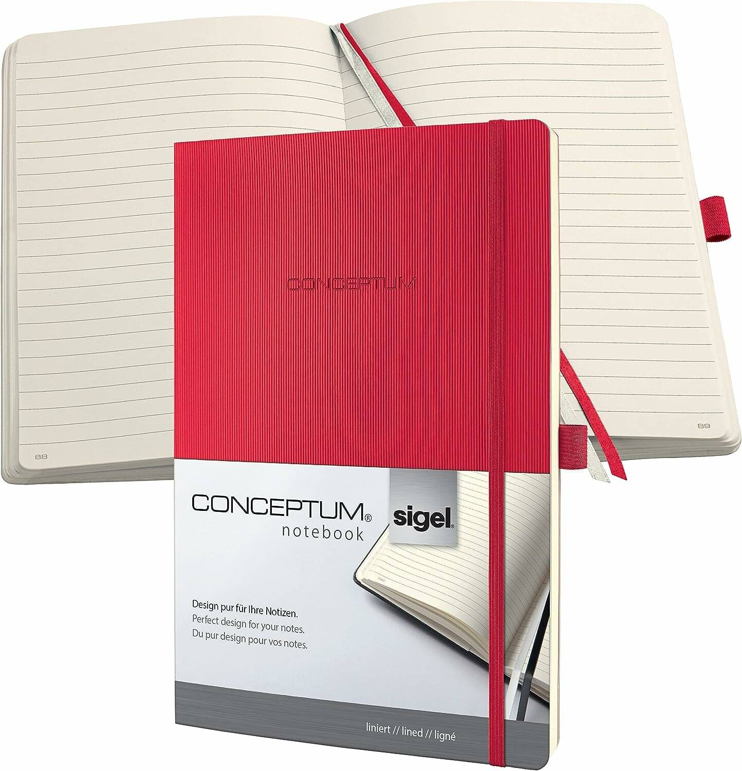 SIGEL Notizbuch CONCEPTUM® ca. DIN A4 liniert, rot Softcover 194 Seiten