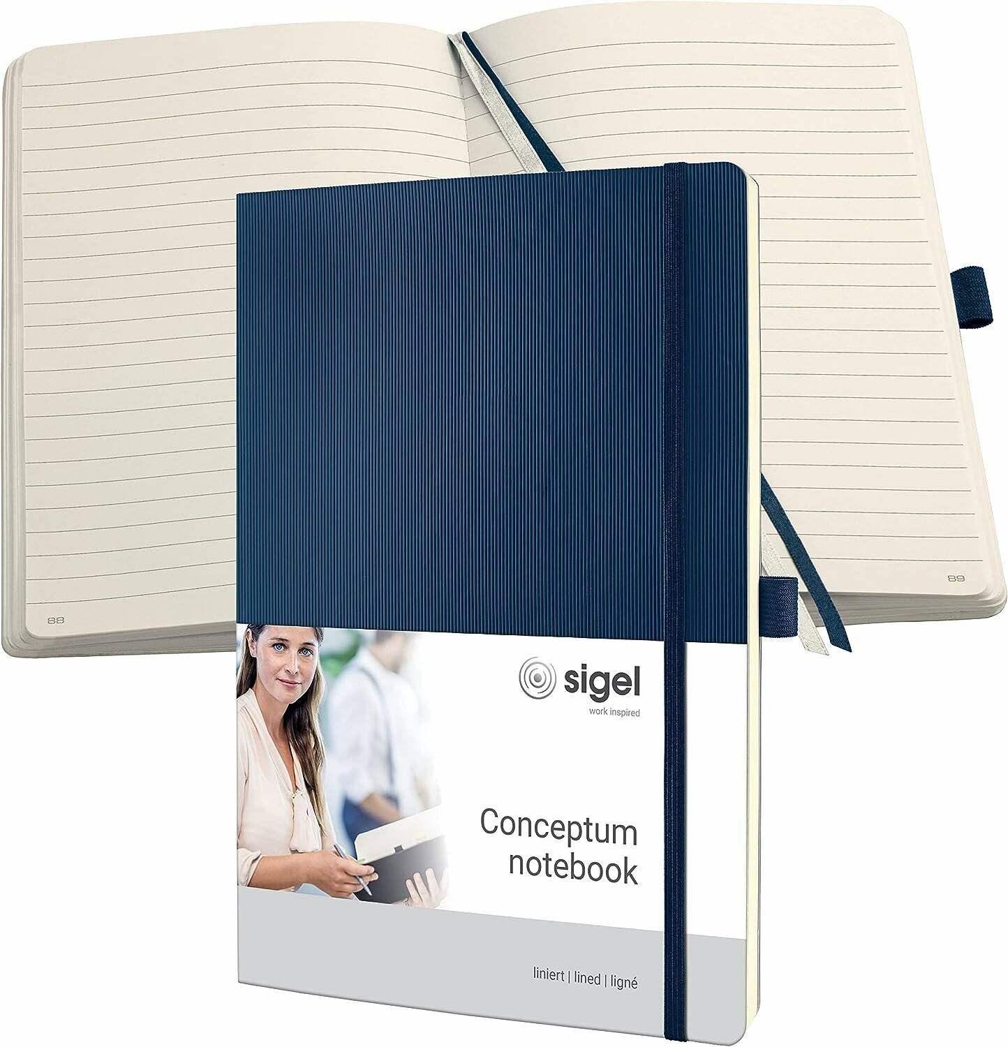 SIGEL Notizbuch CONCEPTUM® ca. DIN A4 liniert, blau Softcover 194 Seiten