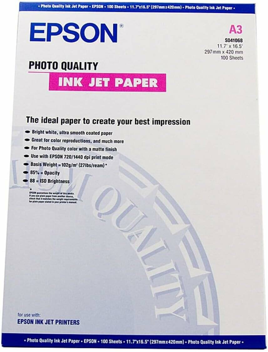 EPSON Fotopapier C13S041068 DIN A3 matt 102 g/qm 100 Blatt