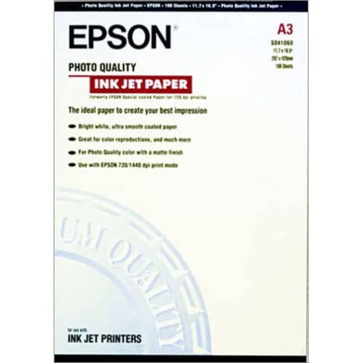 EPSON Fotopapier C13S041068 DIN A3 matt 102 g/qm 100 Blatt