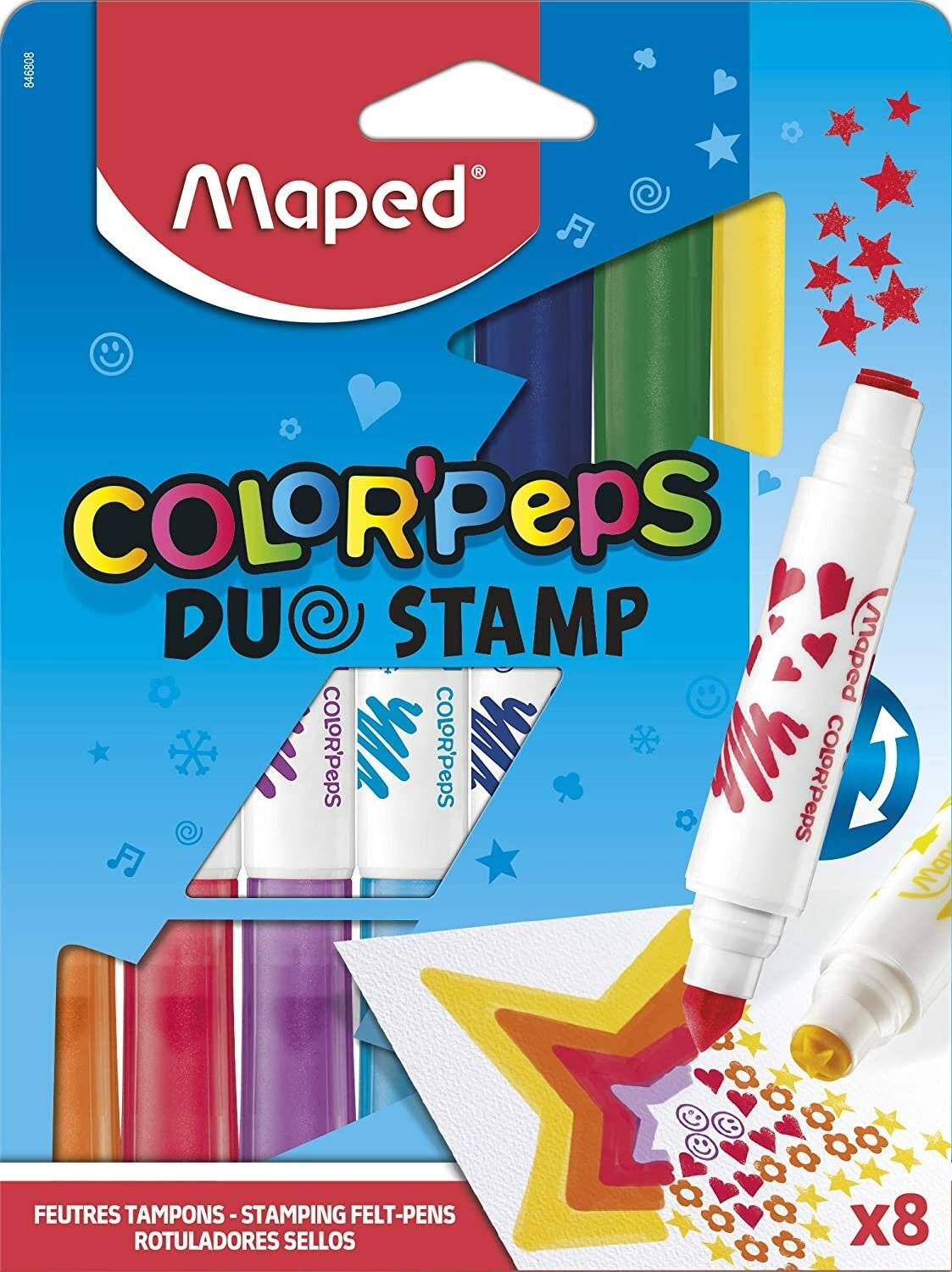 8 maped COLOR'PEPS Duo Stamp Filzstifte farbsortiert