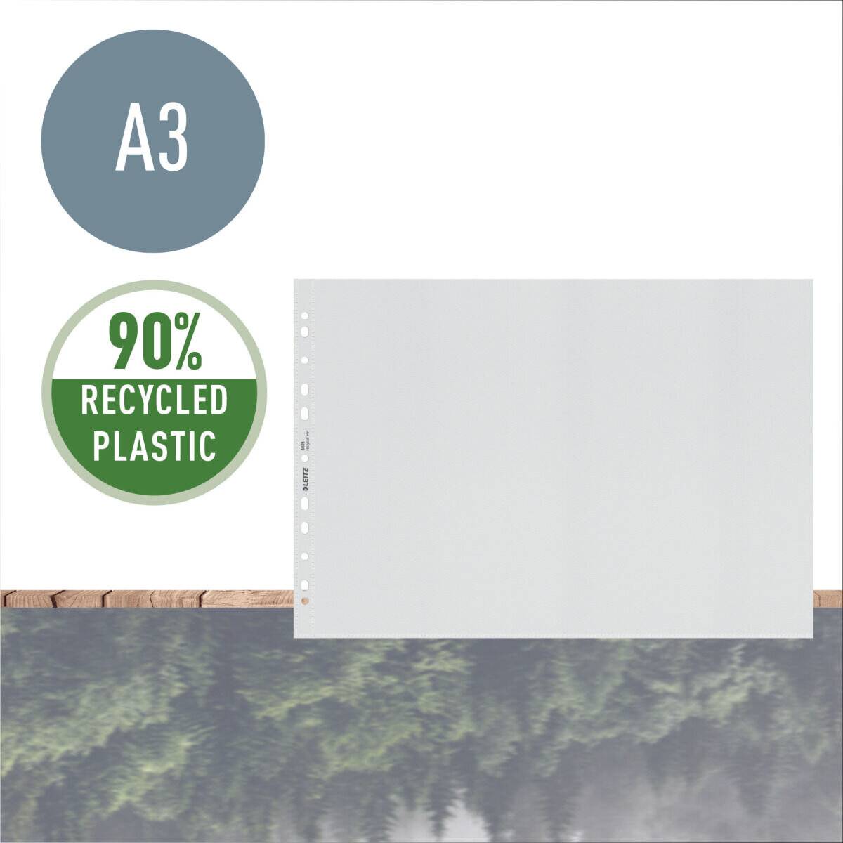 Leitz Prospekthü llen recycle 4019 transparent genarbt