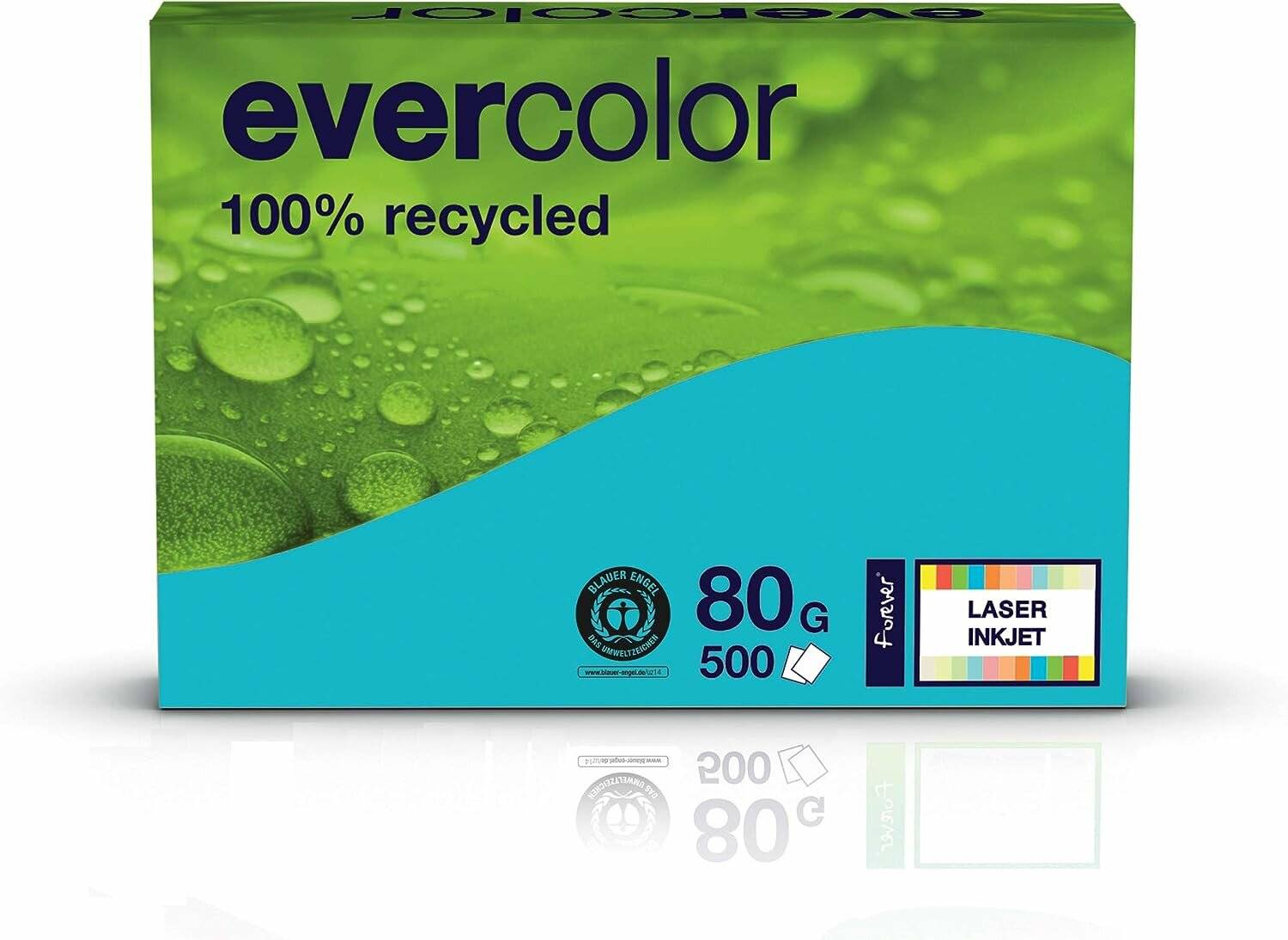 Clairefontaine Recyclingpapier Evercolor dunkelblau DIN A4 80 g/qm 500 Blatt