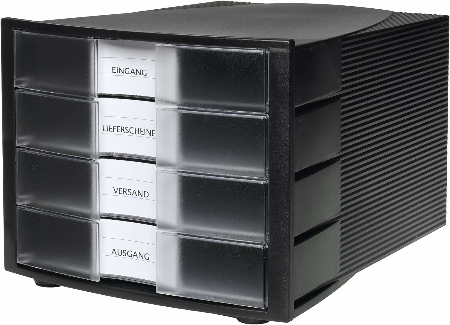 HAN Schubladenbox Impuls transparent DIN C4 mit 4 Schubladen