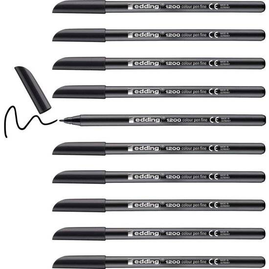10 edding 1200 Filzstifte schwarz