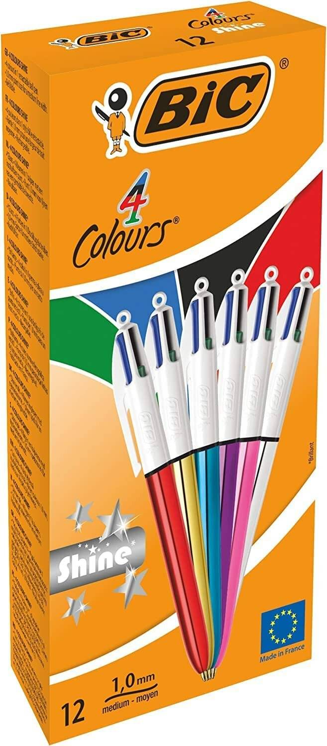 12 BIC 4-Farben-Kugelschreiber 4 Colours