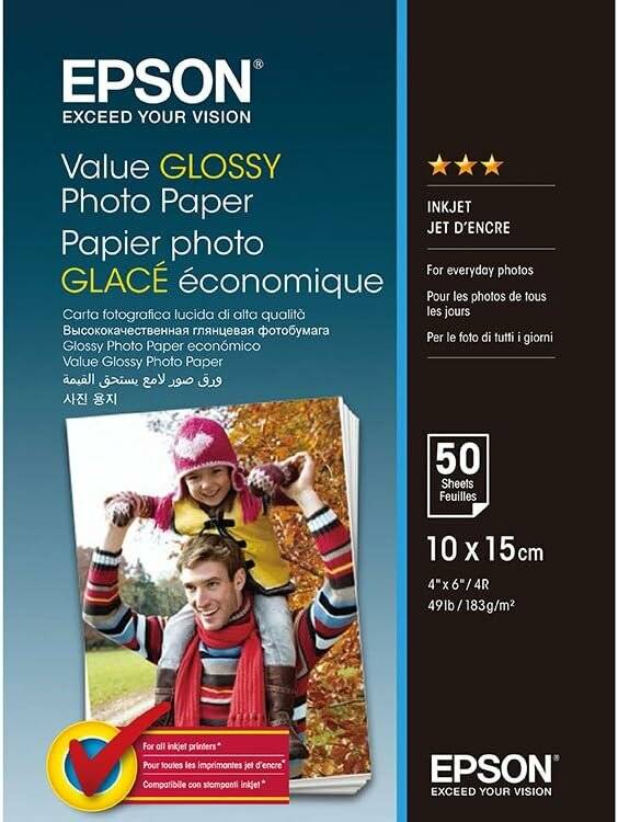 EPSON Fotopapier C13S400038 10,0 x 15,0 cm hochglänzend 183 g/qm 50 Blatt