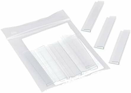 10 styro Beschriftungsschilder mit Clip transparent