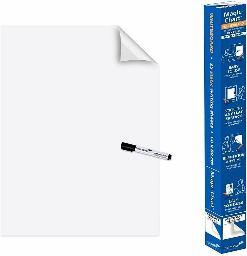 Legamaster Flipchart-Folie Magic-Chart Whiteboard blanko 60,0 x 80,0 cm, 25 Blatt