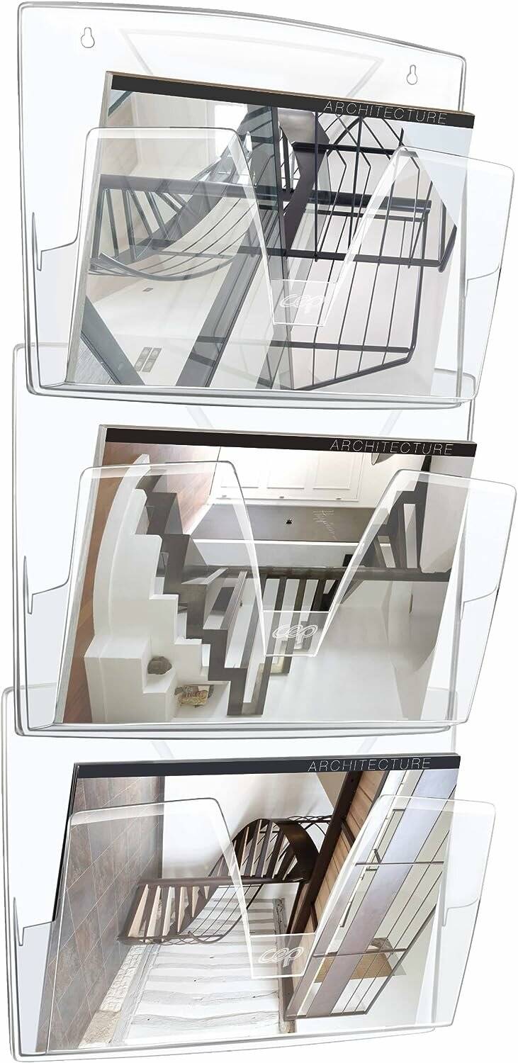 cep Wandprospekthalter transparent DIN A4 3 Fächer