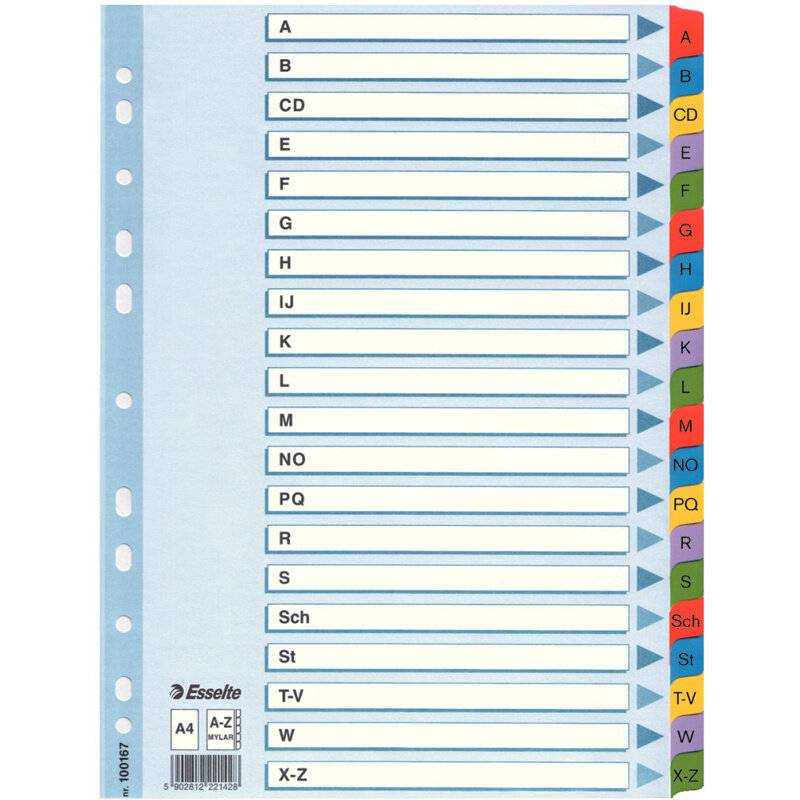 Esselte Ordnerregister Vollformat A-Z weiß 20-teilig, 1 Satz