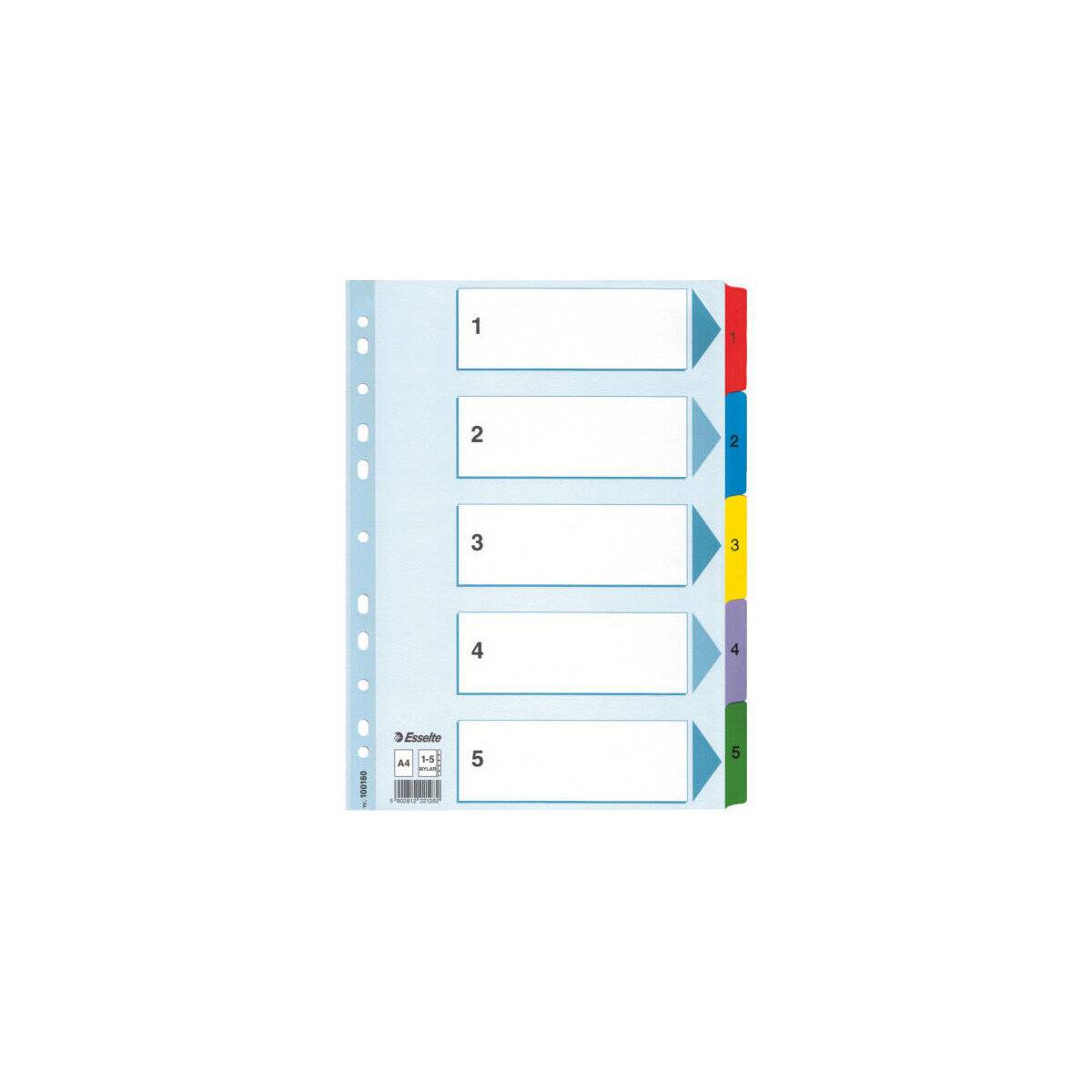 Esselte Ordnerregister Vollformat 1-5 weiß 5-teilig, 1 Satz