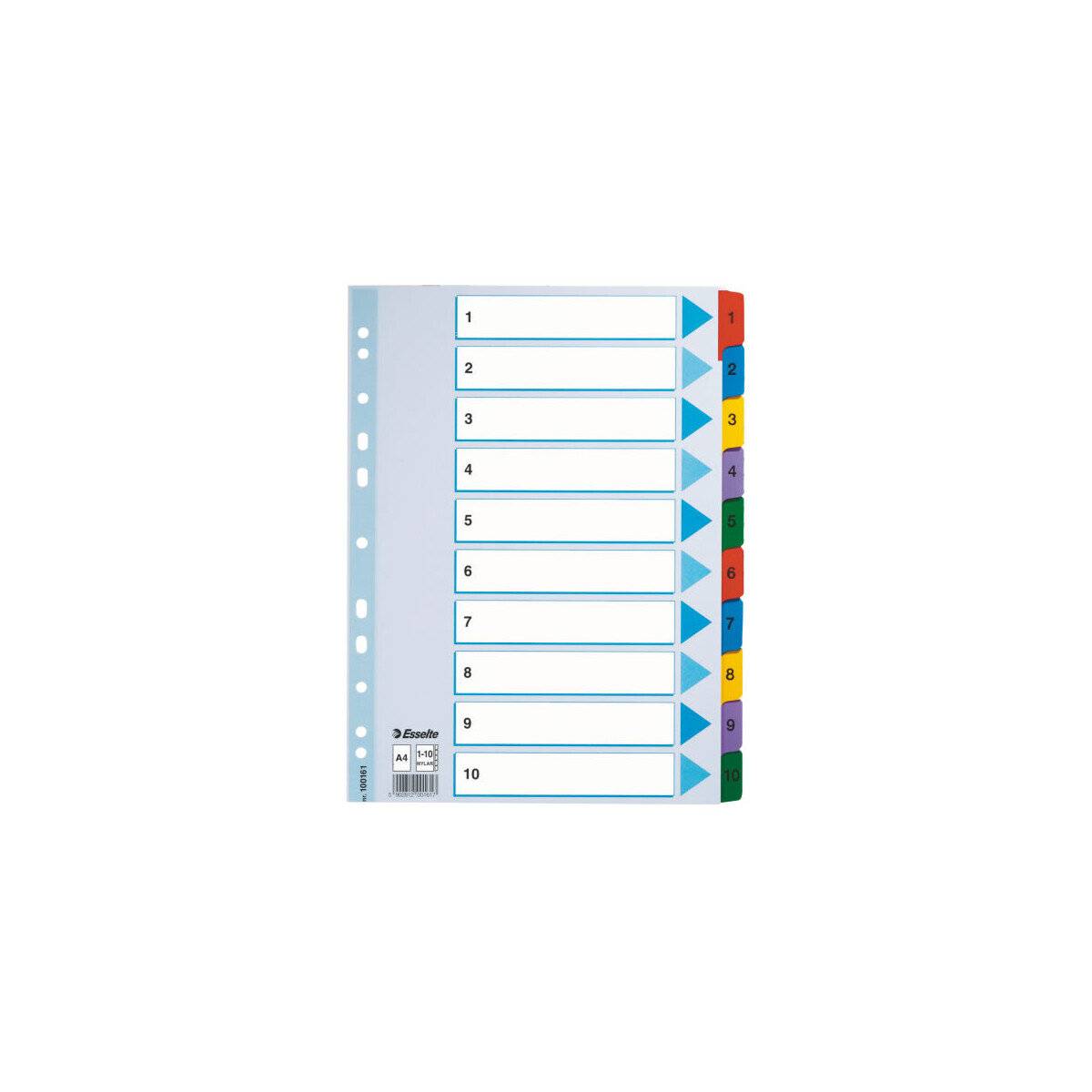Esselte Ordnerregister Vollformat 1-10 weiß 10-teilig, 1 Satz