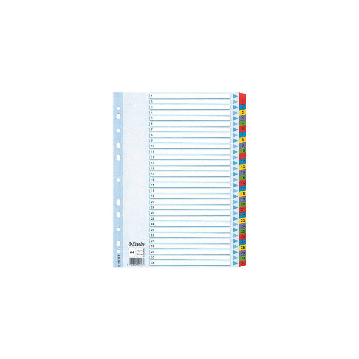 Esselte Ordnerregister Vollformat 1-31 weiß 31-teilig, 1 Satz