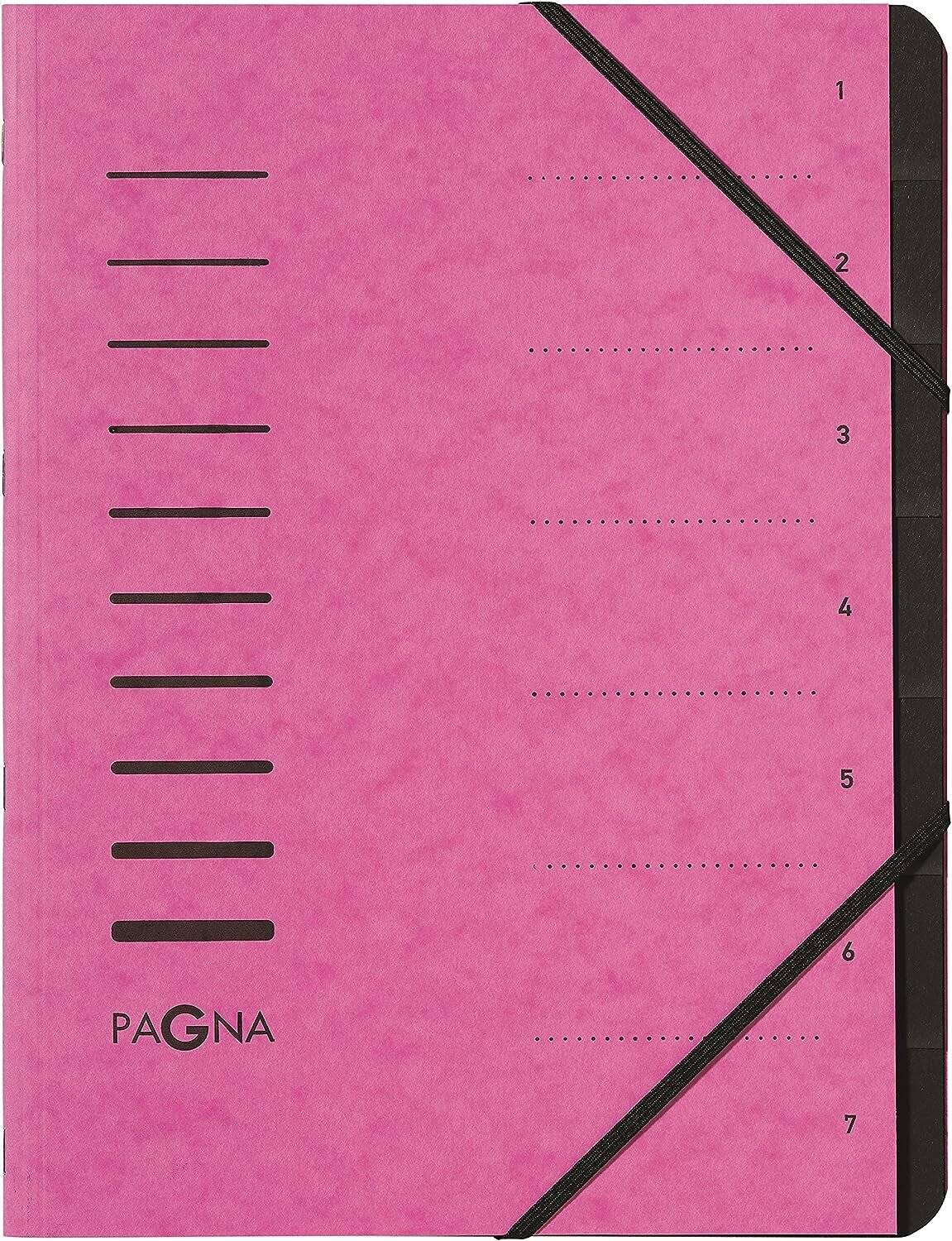 PAGNA Ordnungsmappe 7 Fächer rosa